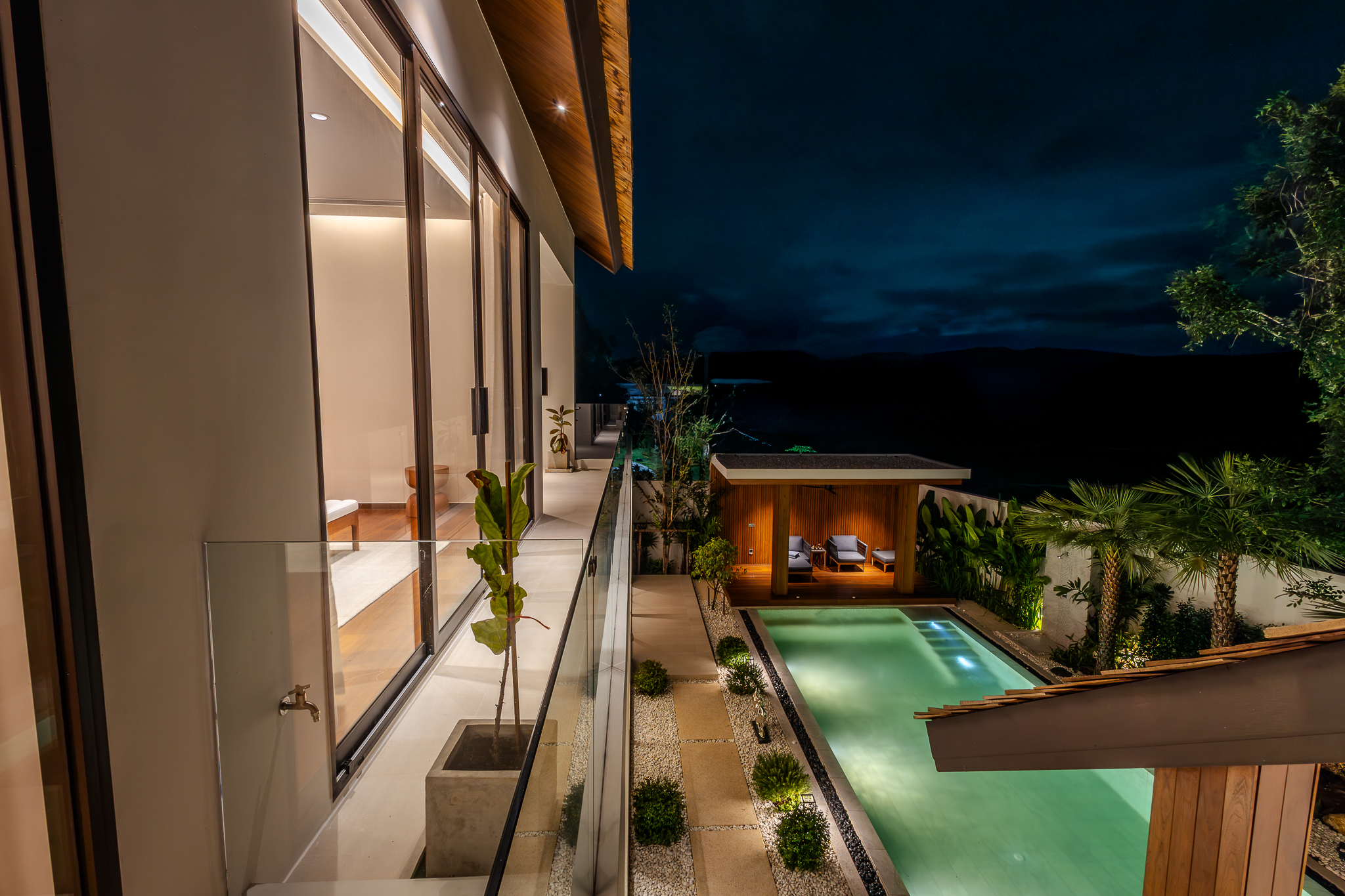 Adamantia pool at night